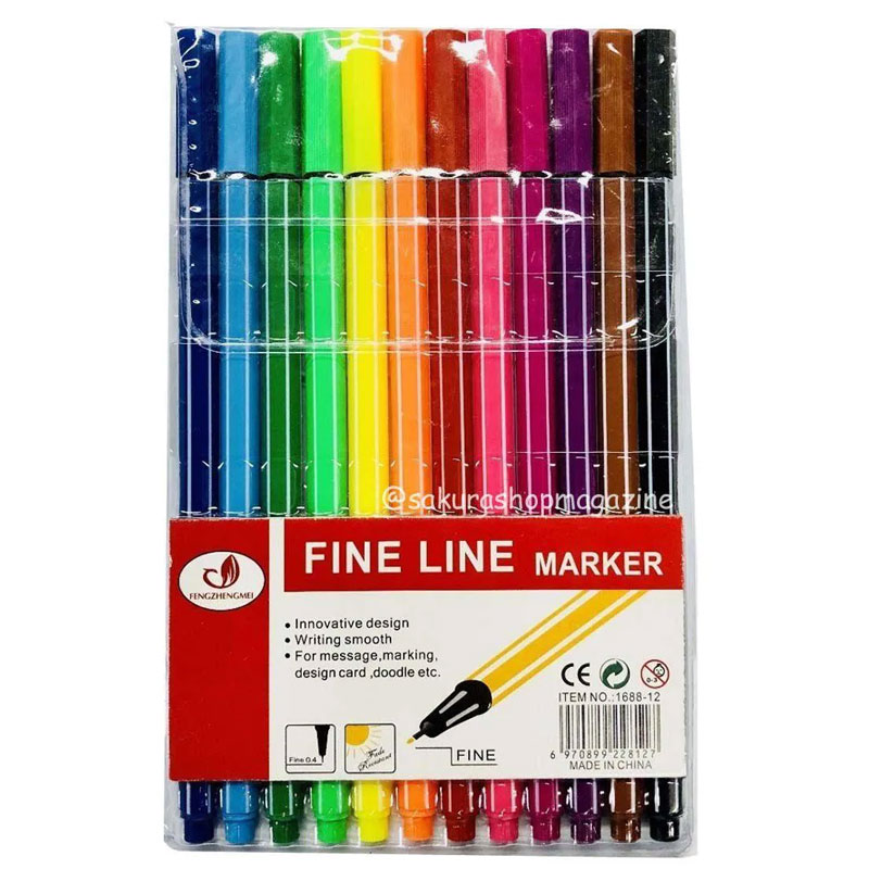 Kit com 12 canetas Fine Line