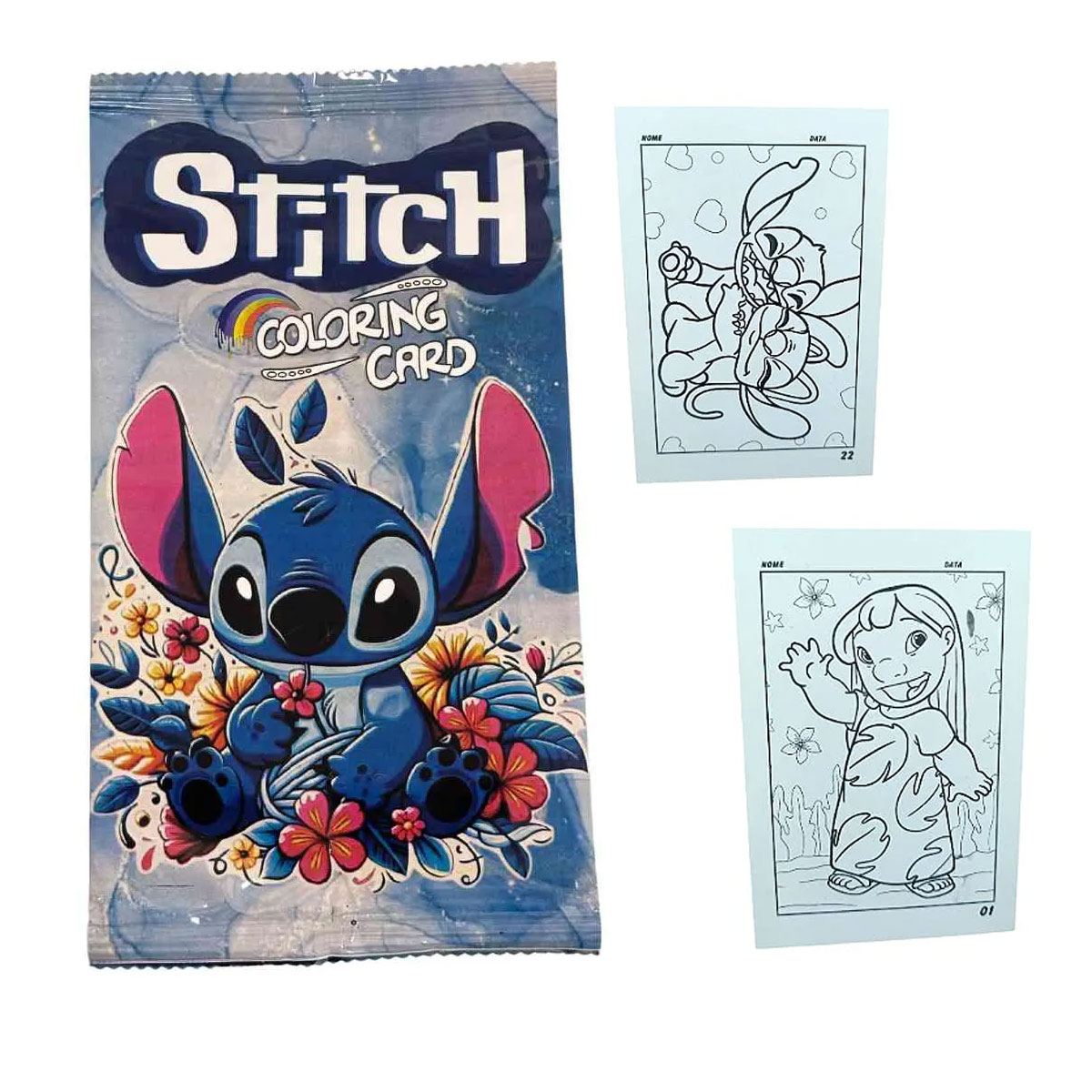 Pacote Card Surpresa para Colorir 4 Unidades Stitch