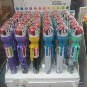 Caneta 6 Cores com Carimbo Roller