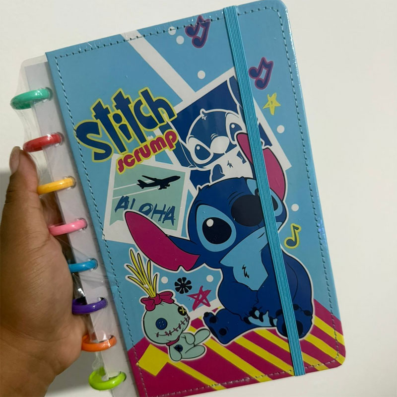 Caderno 8 Discos A5 Stitch