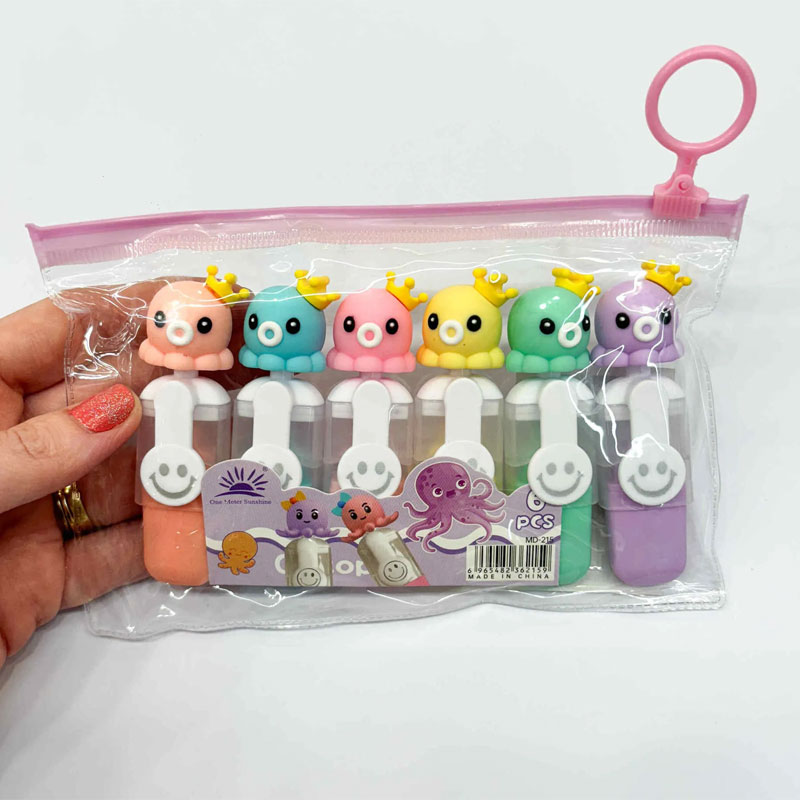 Kit 6 Marca Texto Polvo