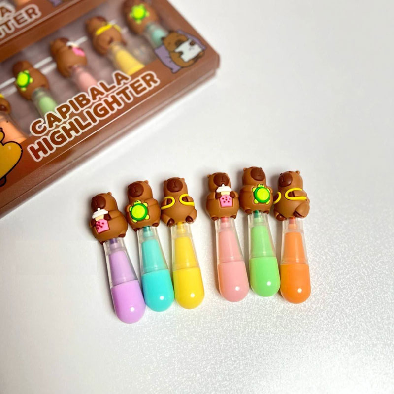 Kit 6 Marca Texto Capivara