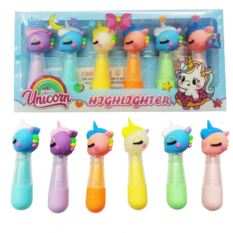 Kit 6 Marca Texto Unicórnio