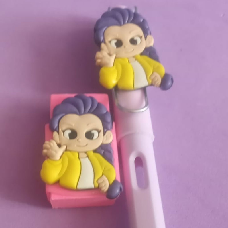 Kit Lápis Infinito e Borracha Guerreiras K-pop