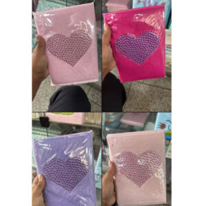 Caderno de Pelúcia Coração Strass