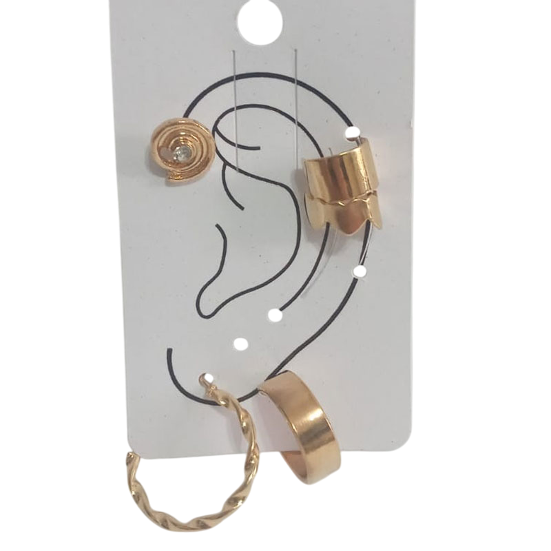 Kit com 5 Brincos Unilaterais Piercing de Orelha