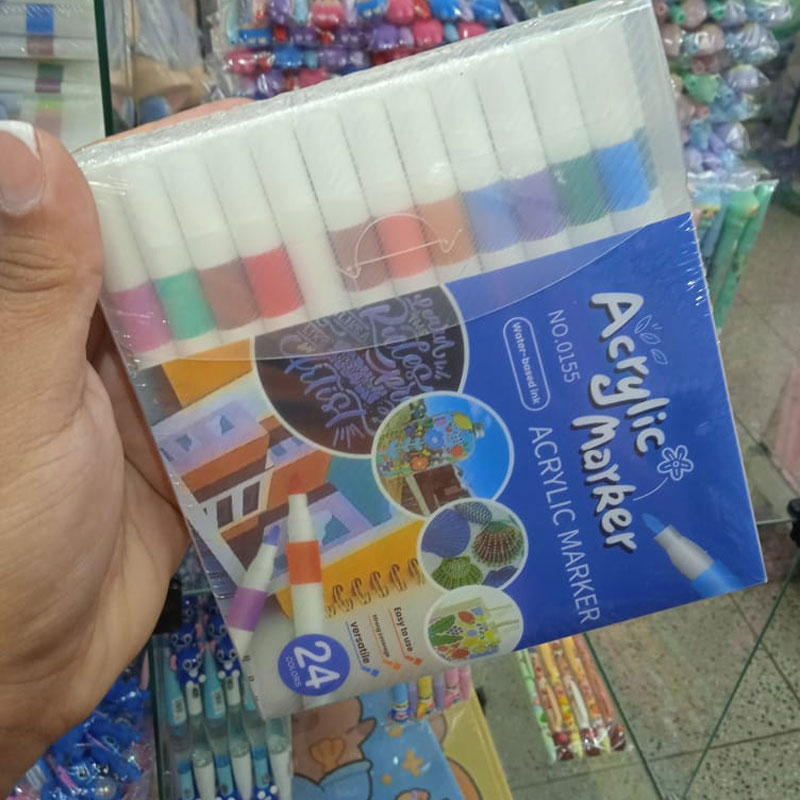 Kit com 24 canetas Acrilícas