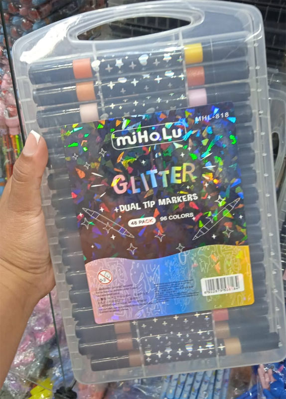 Kit com 48 Canetas Glitter (96 Cores)