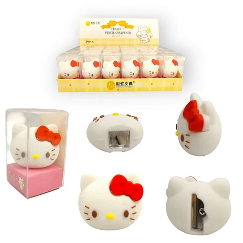 Apontador  e Borracha Hello Kitty
