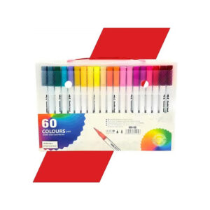 Caneta Ponta Dupla Fina e Brush 60 Cores