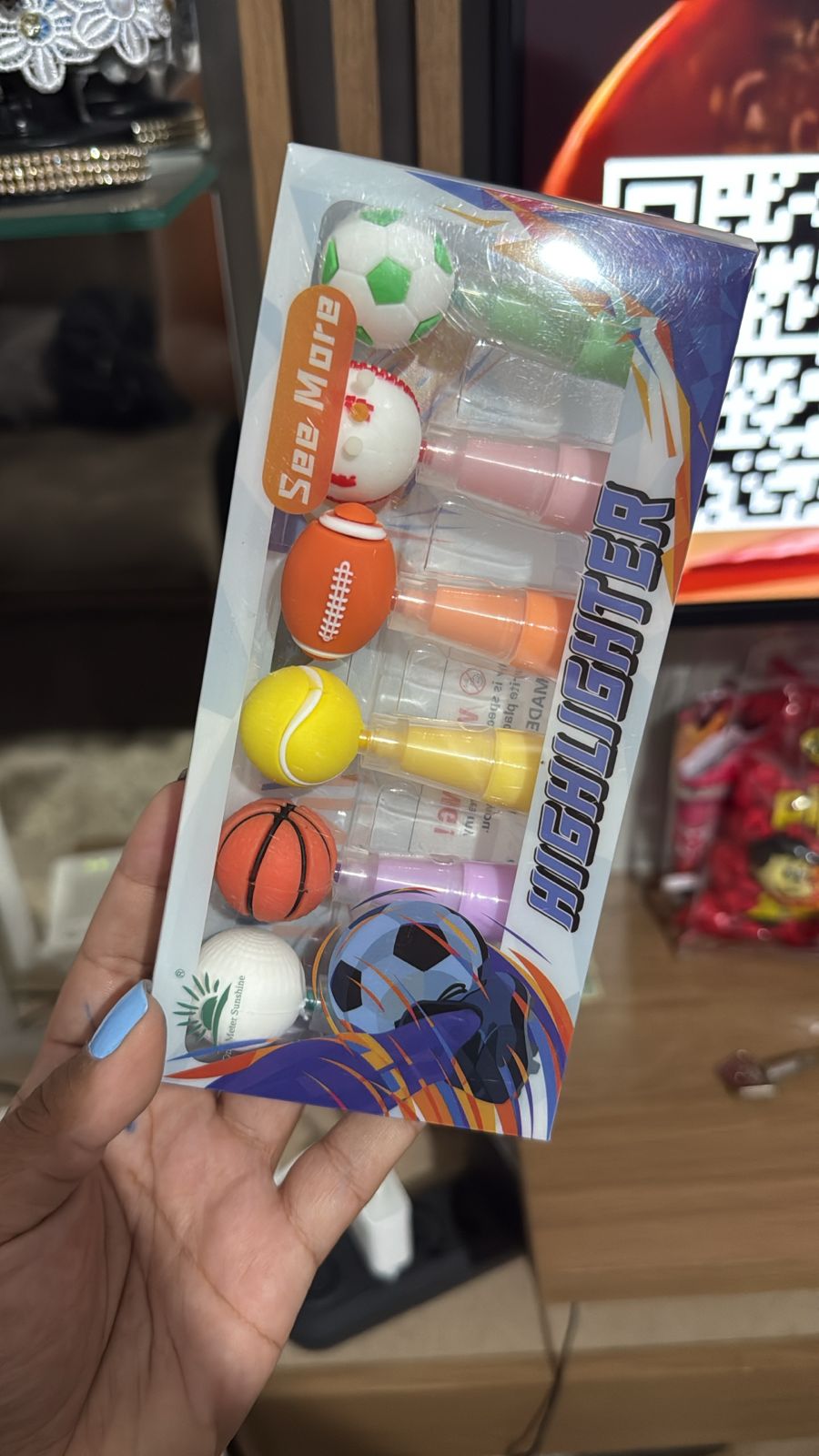 Kit 6 Marca Texto Bola Esportes