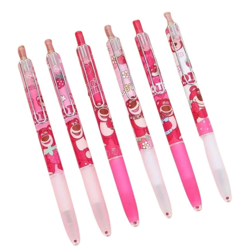 Caneta Click Lotso (urso rosa)