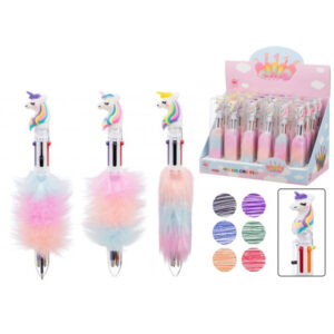 Caneta Pelinho 6 Cores Unicórnio