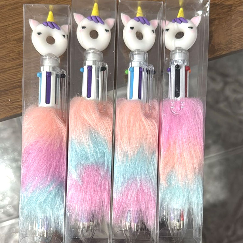 Caneta Pelinho 6 Cores Unicórnio
