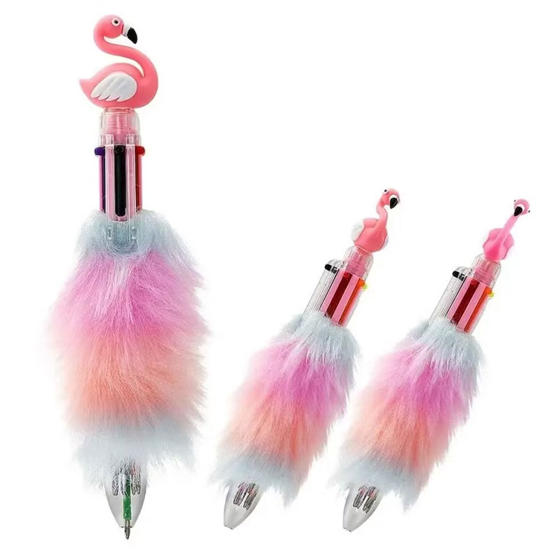 Caneta Pelinho 6 Cores Flamingo