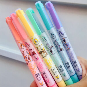 Kit 6 Marca Texto Duplo Gatinhos