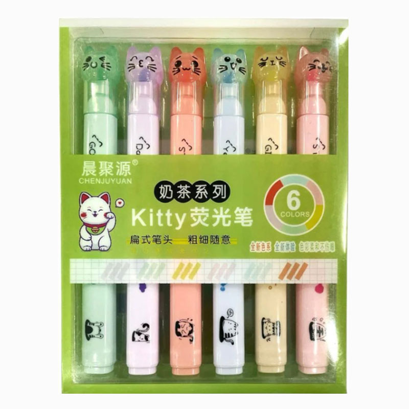 Kit 6 Marca Texto Gatinhos