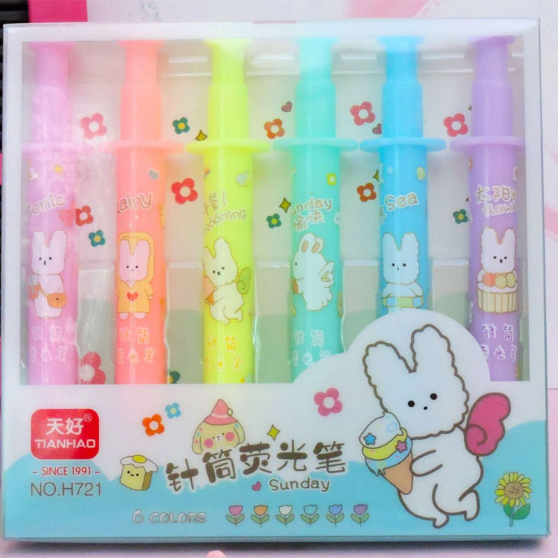 Kit 6 Marca Texto Injeção