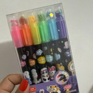 Kit 6 Marca Texto Neon Ponta Estrela