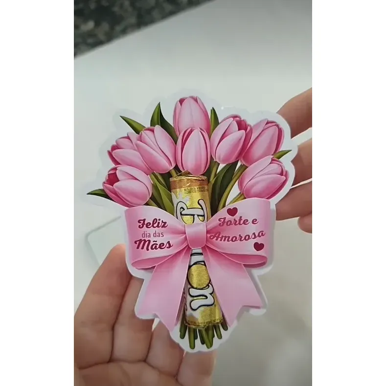Kit 6 Tags Bouquet de Flores Dia das Mães