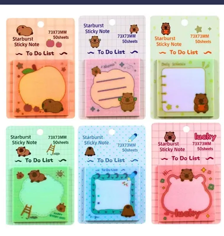 Notas Adesivas Capivara c brillo 7x7cm