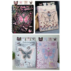 Caderno Decorado com Divisórias Borboleta