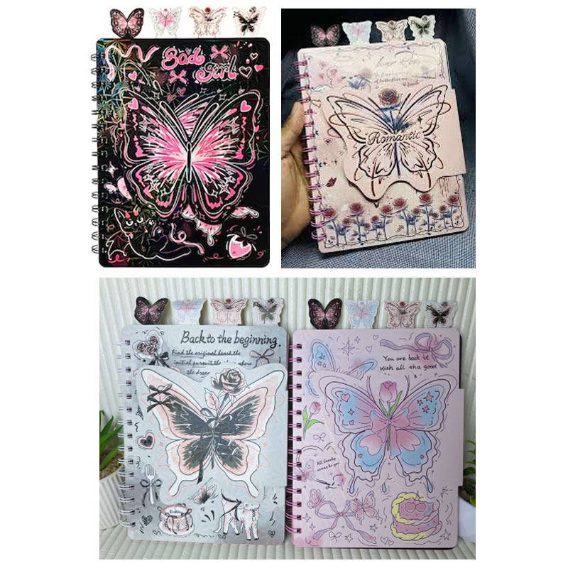 Caderno Decorado com Divisórias Borboleta