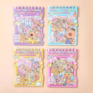 Caderno 8 Cenários e Adesivo Capivara