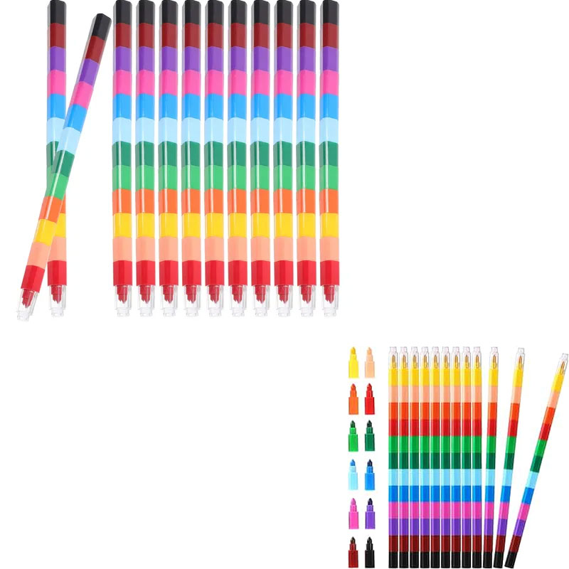 Kit c/6 Giz de Cera Empilhável