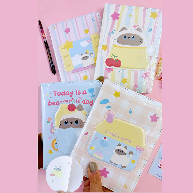 Caderno Luxo Gatinho Kawaii Fecho Magnético