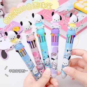 Caneta 10 Cores Pochaco Sanrio(unidade)