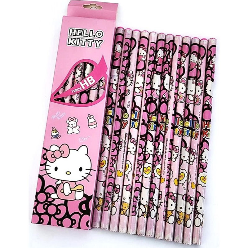 Kit 4 Lápis HB Hello Kitty