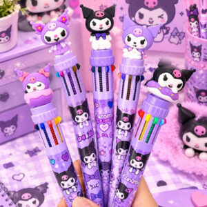 Caneta 10 Cores Kuromi /My Melody (unidade)