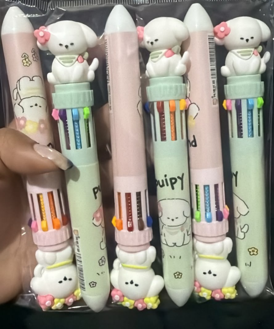 Caneta Cachorrinha 10 Cores (unidade)