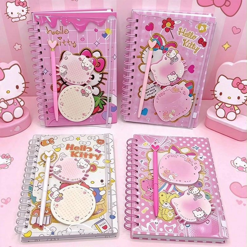 Caderno Hello Kitty c/ Estojo, Caneta e Bloquinhos