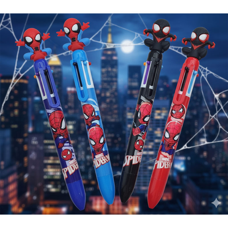 Caneta 6 Cores Homem Aranha (unidade)