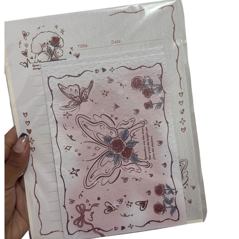 Kit 3 Papel de Cartas e 3 Envelopes