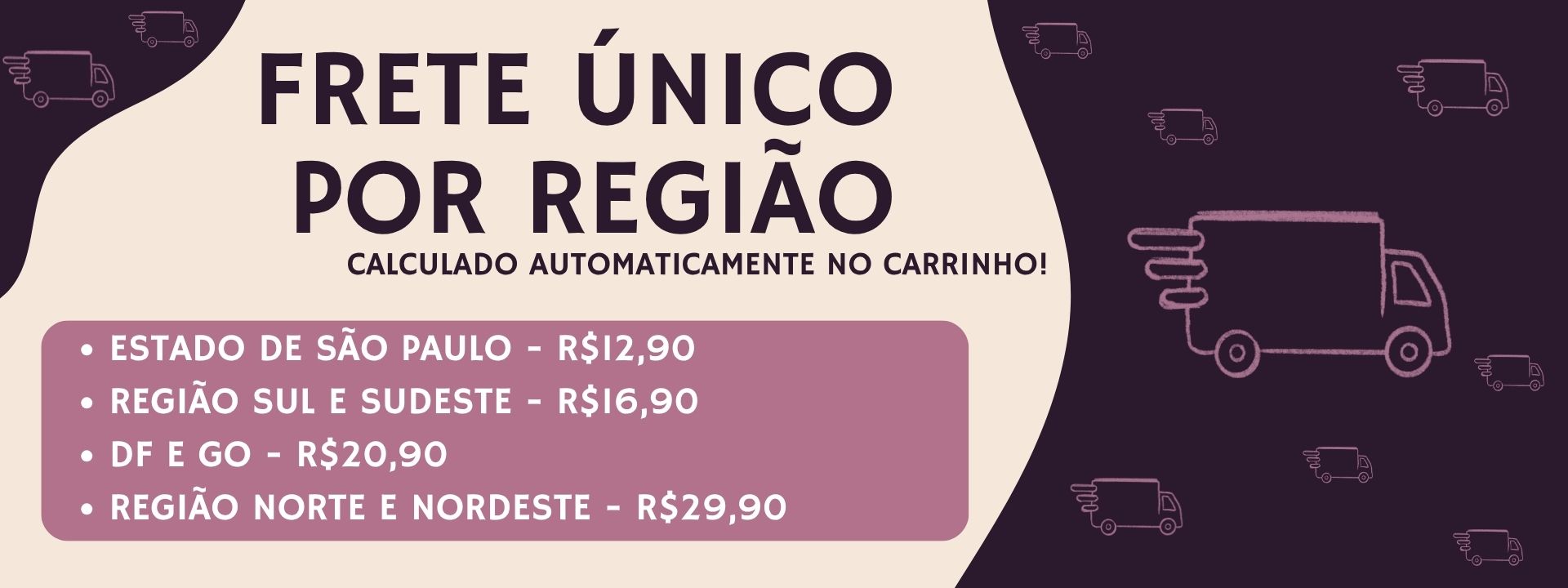 Frete ùnico por região