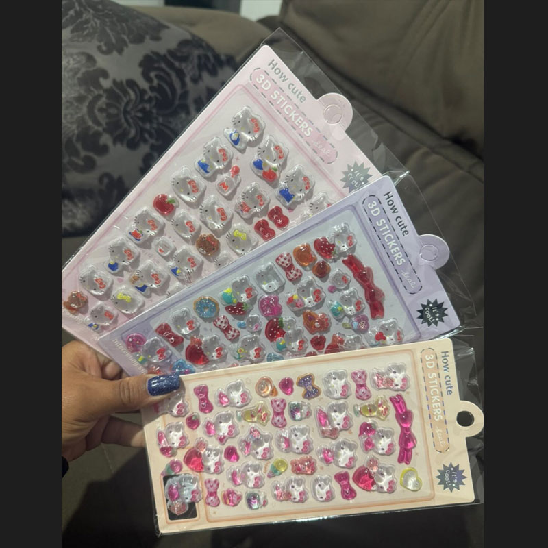 Cartela de Adesivos 3D Hello Kitty