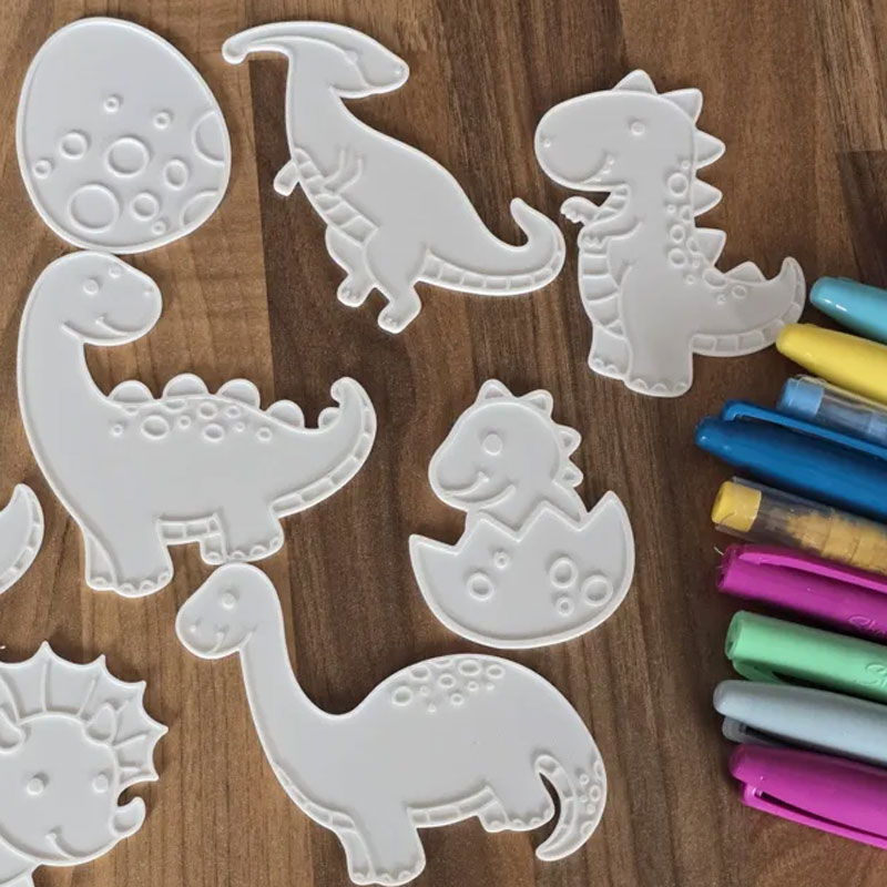 Kit com 4 Placas 3D para Pintar Dino