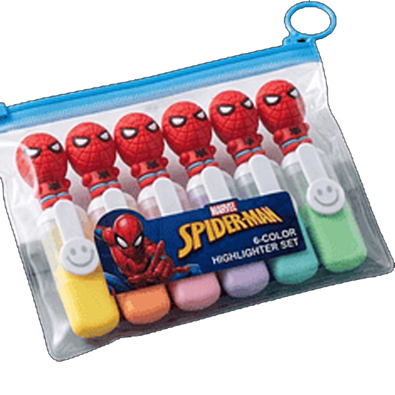Pacote com 6 Marca Texto Homem Aranha
