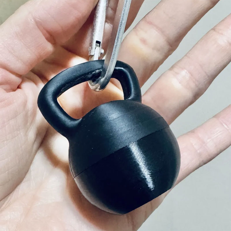 Chaveiro Formato Kettlebell P/ Guardar Anel, Aliança Treino