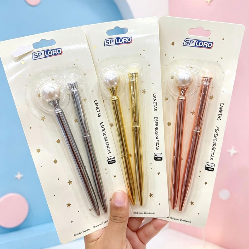 Kit Canetas Luxo Pérola + Touch - 2pçs