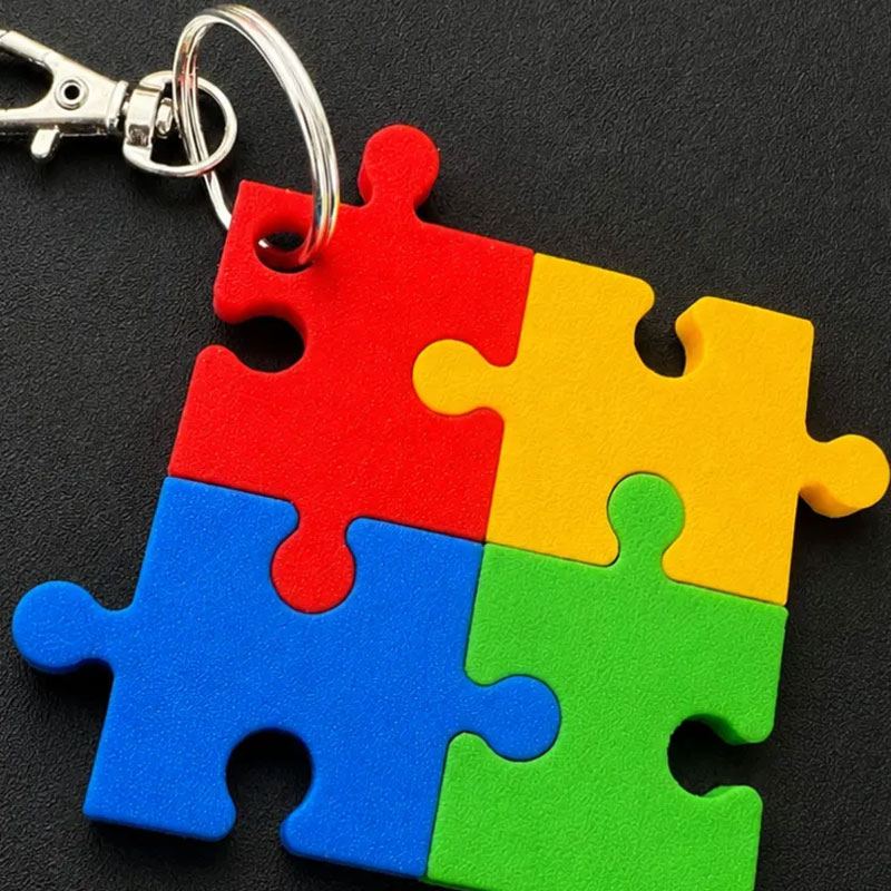 Chaveiro de Quebra-Cabeça de Autismo Encaixável