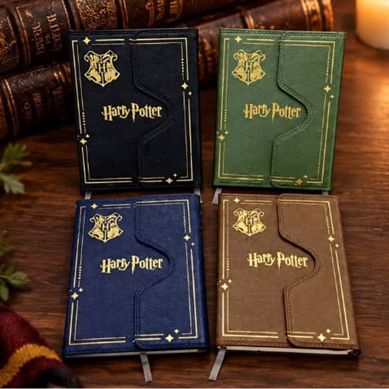 Caderno Diário de Couro Harry Potter A5